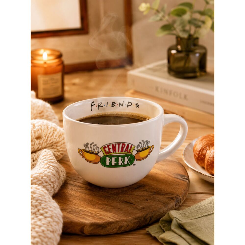 NEW Friends Central Perk Coffee Mug Quakes Branded Baseball Coffee Tea Cozy